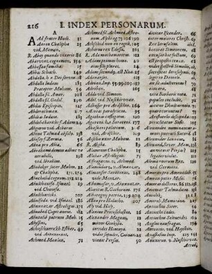 Index Personarum