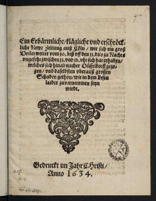 Ein Erbärmliche / klägliche und erschröckliche [...]