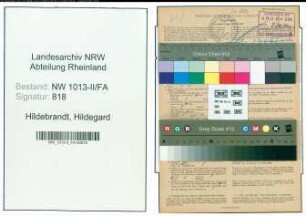 Entnazifizierung Hildegard Hildebrandt , geb. 03.11.1900 (Geschaeftsinhaberin)