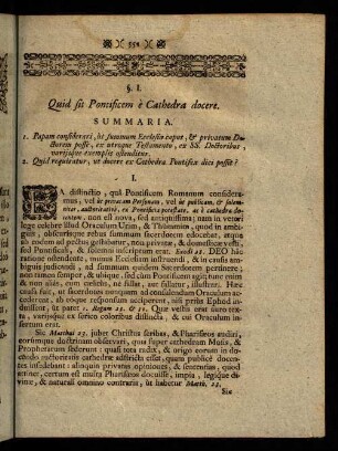 551-554, § I. Quid sit Pontificem e Cathedra docere