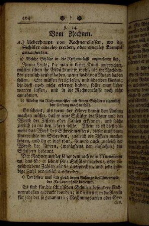 §. 14. Vom Rechnen.