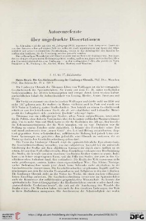 Autorenreferate über ungedruckte Dissertationen