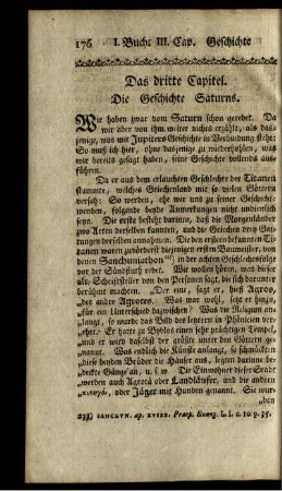 Das dritte Capitel. Die Geschichte Saturns
