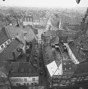 Rittergasse in der Altstadt von Naumburg : Blickrichtung Osten zum Marktplatz