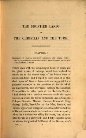 The frontier lands of the Christian and the Turk : comprising travels in the regions of the lower Danube in 1850 and 1851, 1