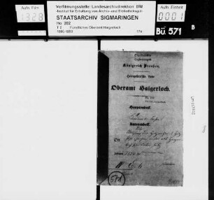 Ablösung der Holzhau- und Holzfuhrfronen in den alt-haigerlochischen Gemeinden Bietenhausen, Bittelbronn, Gruol, Hart, Höfendorf, Trillfingen, Weildorf und Heiligenzimmern