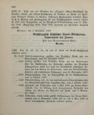 117. Ministerial-Bekanntmachung, betreffend Wechsel in der "Urania", Aktiens-Gesellschaft für Kranken-, Unfall- und Lebens-Versicherung in Dresden