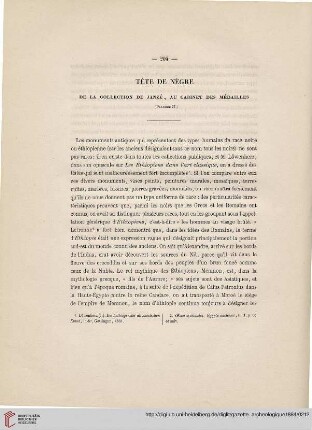 Tête de nègre de la collection de Janzé, au Cabinet des Médailles