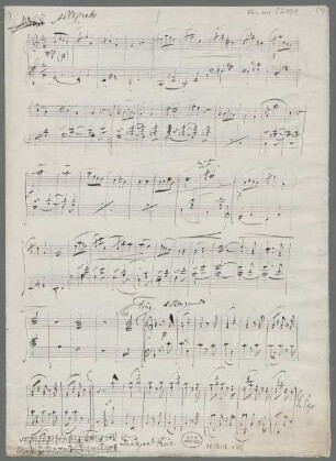 Keyboard pieces, pf, C-Dur, Sketches - BSB Mus.ms. 23191 : [caption title:] Allegretto