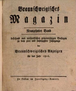 Braunschweigisches Magazin. 19. 1806