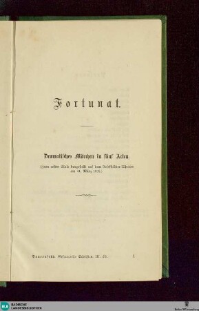 3: Fortunat. Bürgerlich und romantisch. Der literarische Salon