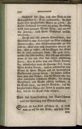Von der Unterbindung der Nabelschnur und der Ablösung des Mutterkuchens. - Art und Weise, die Zange zu gebrauchen.