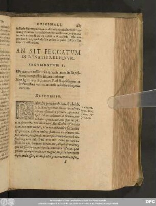 An Sit Peccatum In Renatis Reliquum.