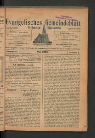 Jahrgang II. Mai 1912. Nummer 5.