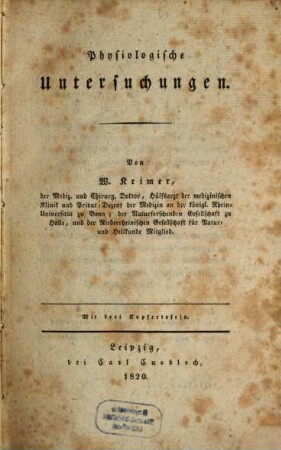 Physiologische Untersuchungen