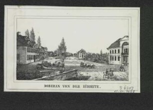 Detailansicht von Bad Doberan, Lithographie, um 1840? : Doberan von der Südseite. - [S.l.] , [um 1840?]. - 1 Kunstbl. : Lithographie ; 11 x 6 cm