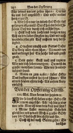 Von der Opfferung Christi.