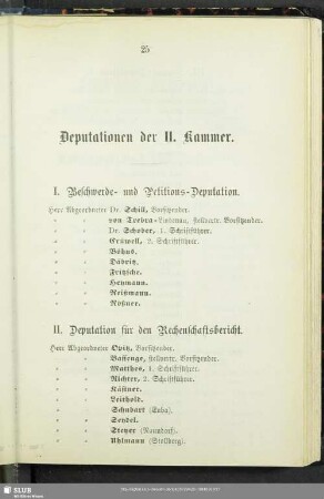 Deputationen der II. Kammer
