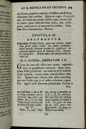 Epistola XI - Epistola XV