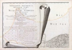 Topographisch oeconomisch und militaerische Charte des Herzogthums Mecklenburg Schwerin und des Fürstenthums Ratzeburg ; Auf Kosten und Befehl seiner Durchlaucht des regierernden Herzogs von Mecklenburg Schwerin aufgenohmen und Seiner Maiestaet dem Koenig von Preussen zugeeignet. Durch den Grafen von Schmettau Obristen bey dem Generalstab in Seiner Maiestaet Diensten 1788