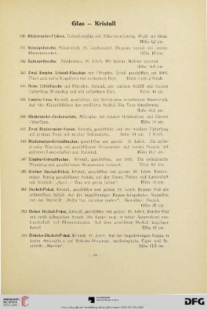 Glas – Kristall (Nr. 340-355)