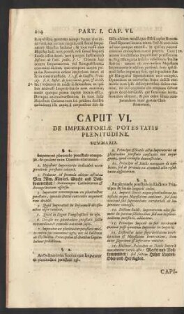 Caput VI. De Imperatoriae Potestatis Plenitudine.