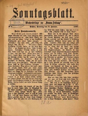 Donau-Zeitung. Sonntagsblatt. 1897, Jan. - 13. Juni