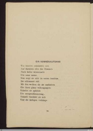 Ein Sonnenaufgang : [SW I: keine Sigle]; [SW I, S. 76/129]