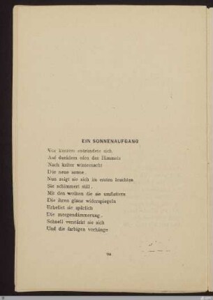 Ein Sonnenaufgang : [SW I: keine Sigle]; [SW I, S. 76/129]