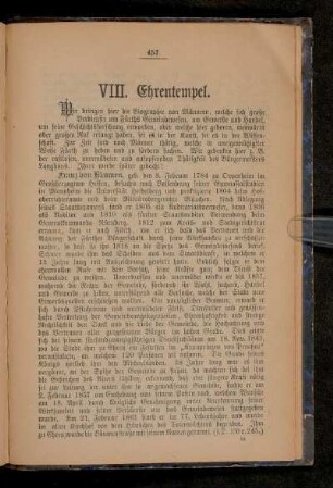 VIII. Ehrentempel.