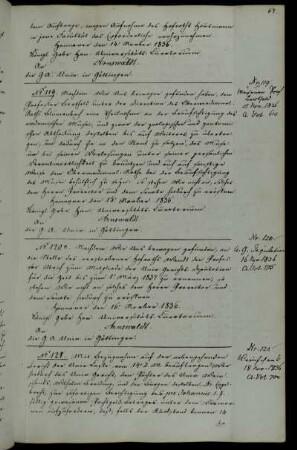 Übertragung der Beaufsichtigung des akademischen Museums an Professor Berthold unter der Direktion von Professor Blumenbach.