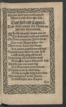 Das siebend Capitel.