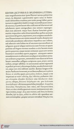 Editor Lectvris s.d. splendida litterarum [...]