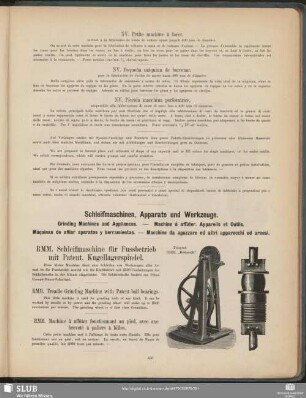 Schleifmaschinen, Apparate und Werkzeuge