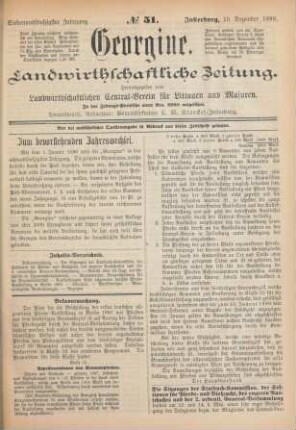 Siebenundfünfzigster Jahrgang. No. 51. Insterburg, 19. Dezember 1889.