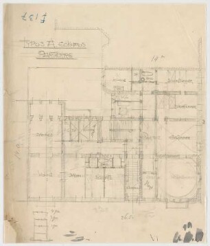 Thiersch, August ; München, Ismaningerstr.; Wohnbebauung - Grundriss EG