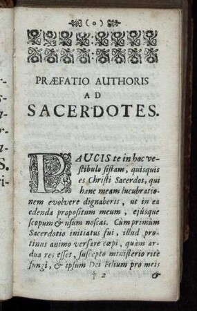 Præfatio Authoris Ad Sacerdotes.