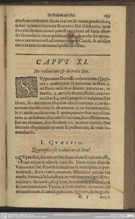 Caput XI. De Voluntate & decretis Dei