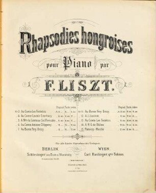 Rhapsodies hongroises : pour le piano. 15, Rekoczy-Marche