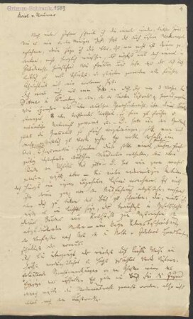 Brief an Wilhelm Grimm : 19.09.1810-28.09.1852