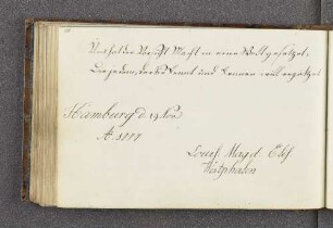 Luise Magdalena Elisabeth Westphalen. – Hamburg, 19.11.1777