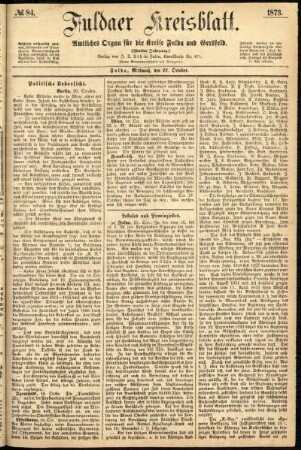 Ausgabe vom Mittwoch, den 22. Oktober 1873.