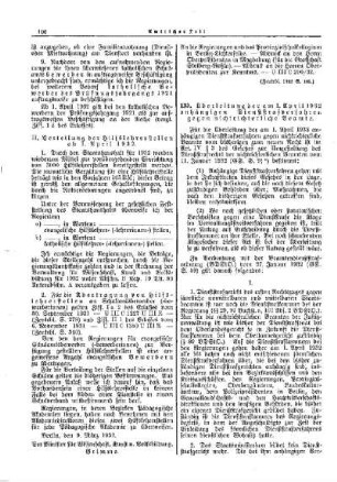 Überleitung der am 1. April 1932 anhängigen Dienststrafverfahren gegen nichtrichterliche Beamte : [Amtlicher Teil]