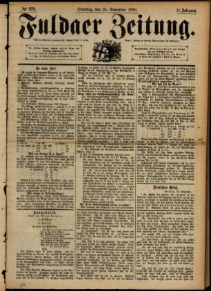 Ausgabe vom Dienstag, den 25. November 1890.