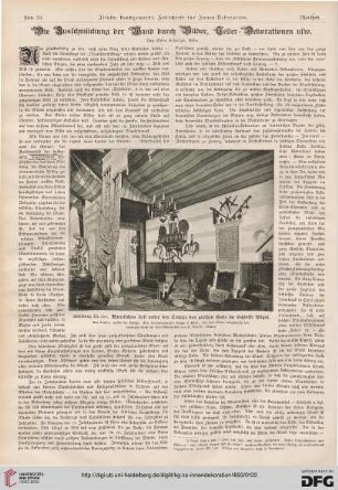 Die Ausschmückung der Wand durch Bilder, Teller-Dekorationen usw.