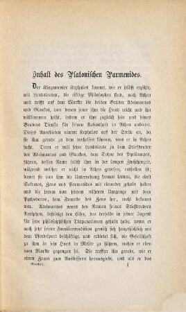 Über den Platonischen Parmenides
