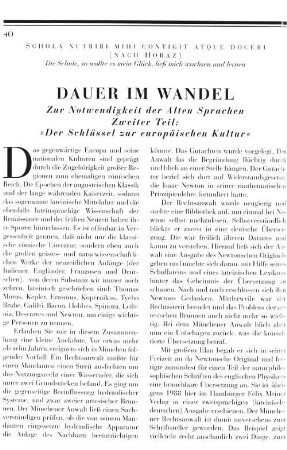 Dauer im Wandel