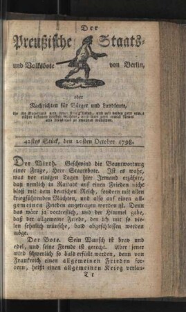 42stes Stück, den 20sten October 1798