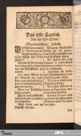 Das erste Capitul. Von der Erb-Sünde.