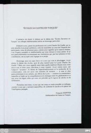 "Écoles Savantes En Turquie"